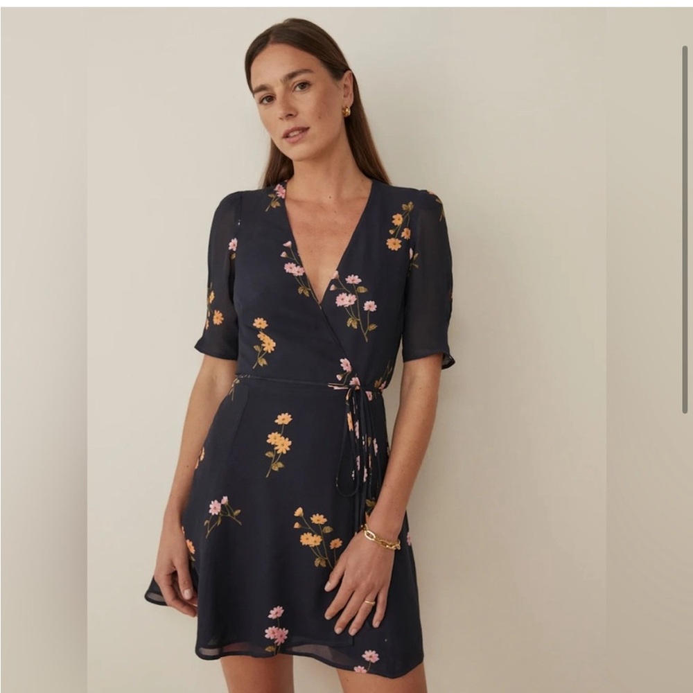 Reformation Lucky Mini Wrap Dress